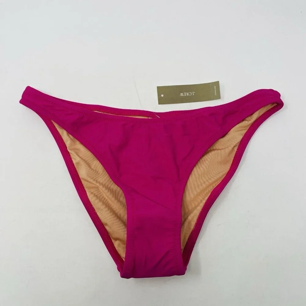 J Crew Size Small Heritage 1989 High-Leg Bikini Bottom Magenta Orchid $49 2744‎
